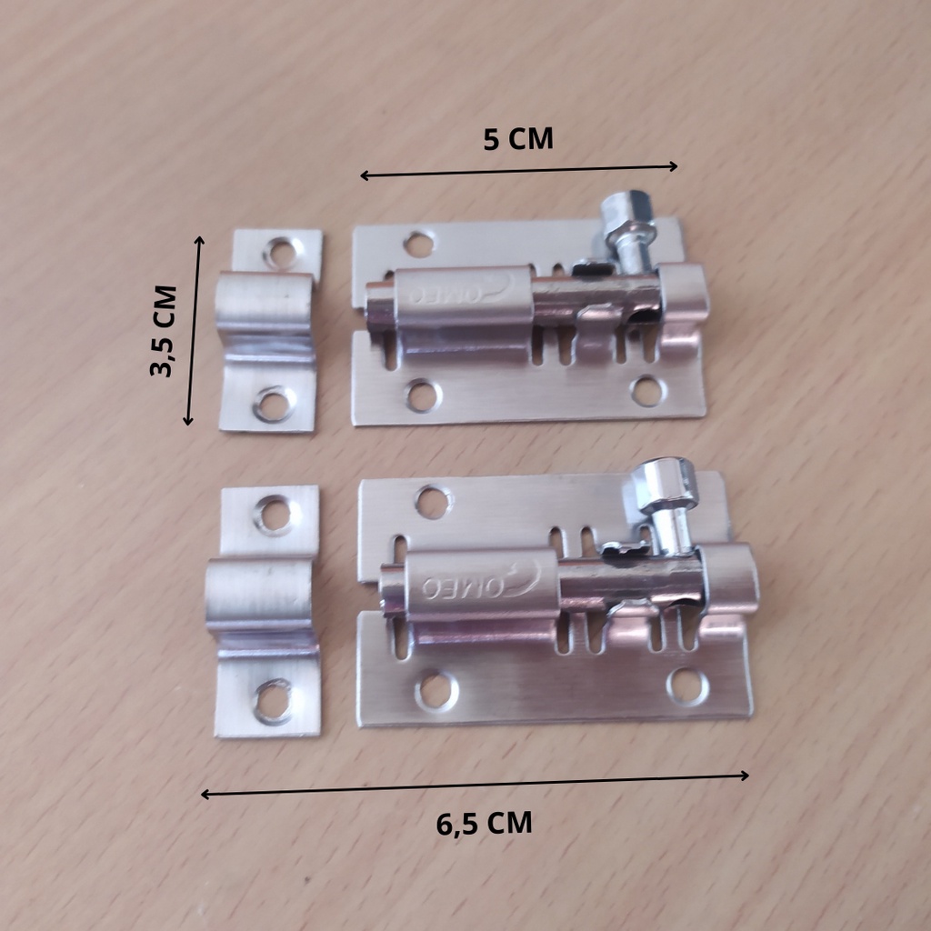 Grendel Slot Pintu Jendela Rumah 2&quot; inch Kunci Selot Grendel Stainless Plat Tebal Gomeo 2 inchi inci panjang 5cm