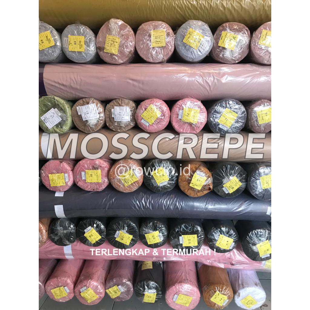 KAIN MOSSCREPE PREMIUM TERLENGKAP LANGSUNG PABRIK KAIN MOSCHINO KAIN CREPE POLOS METERAN