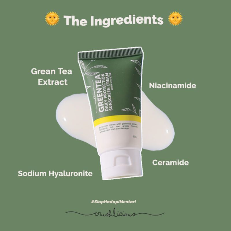 Crushlicious Greentea Daily Protection Sunscreen Cream