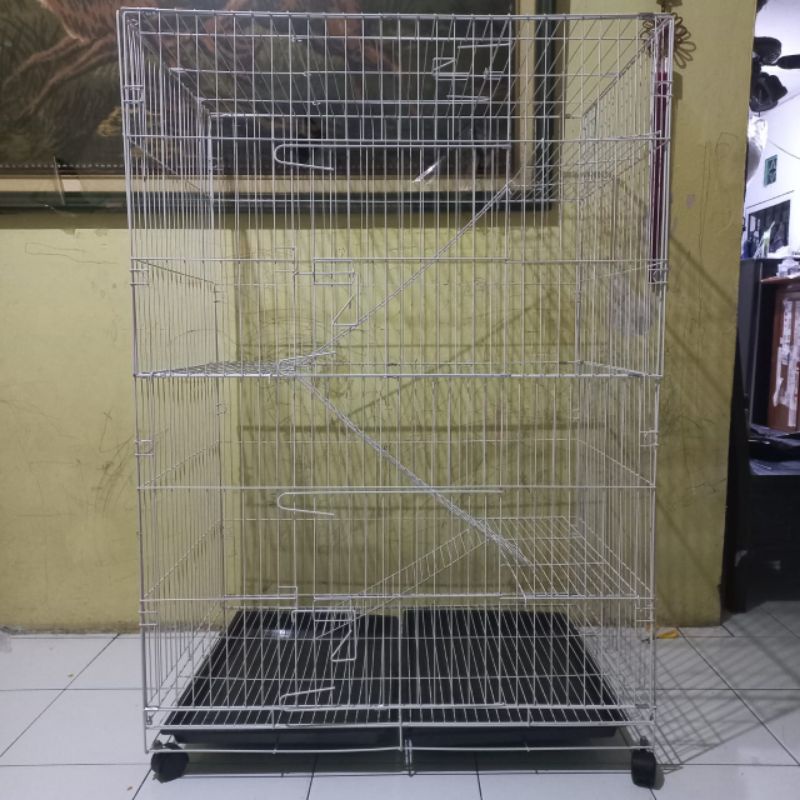 KANDANG KUCING KELINCI ANJING XXXL 130x90x60 CM TINGKAT 4 + RODA