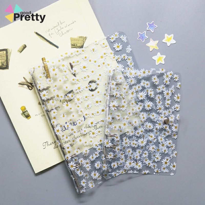 Buku Notebook / Catatan / Diary A6 Cover PVC Transparan Motif Bunga Daisy - PD