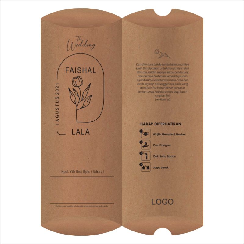 

Amplop Kebab | Pillow Box untuk Rustic Rolls | Plus print