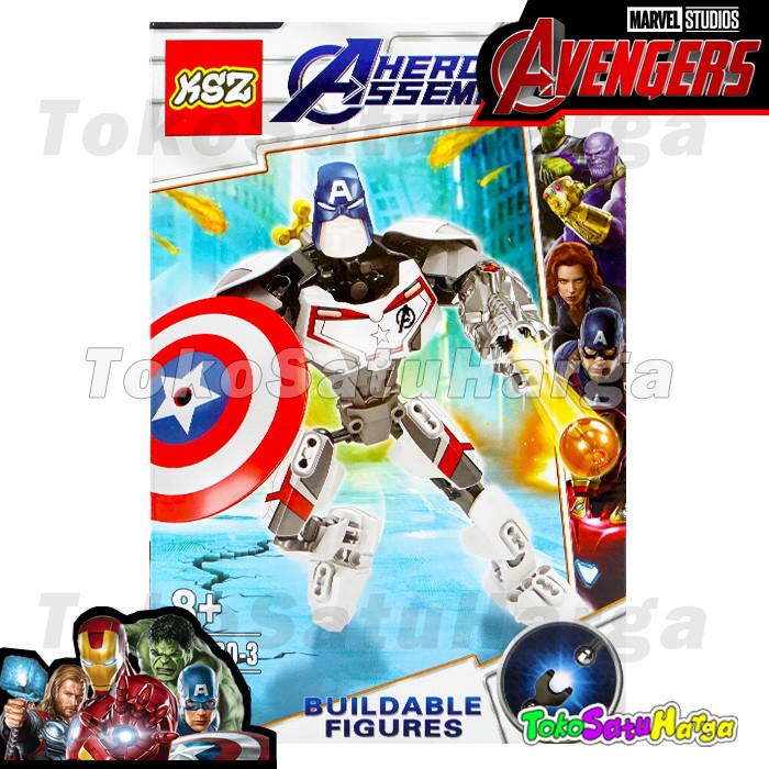 Mainan Anak Brick Heroes Assemble Avengers KSZ 330 Captain America