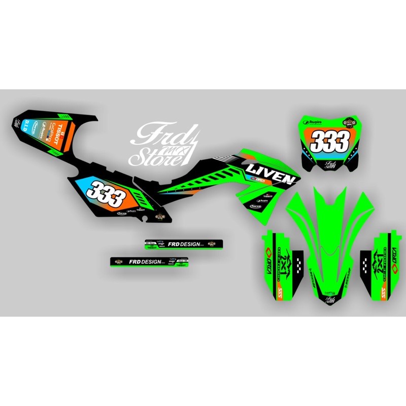 DECAL KLX BF dll MERAH HITAM HIJAU DLL