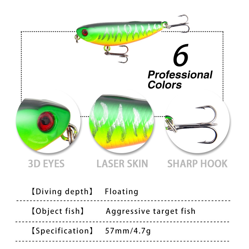 Shengyao 1Pcs New 5cm/5g Pencil Minnow Umpan Pancing Swimbait Fishing Lure Floating Ikan Wobber Pensil kecil Bait Memancing Peralatan