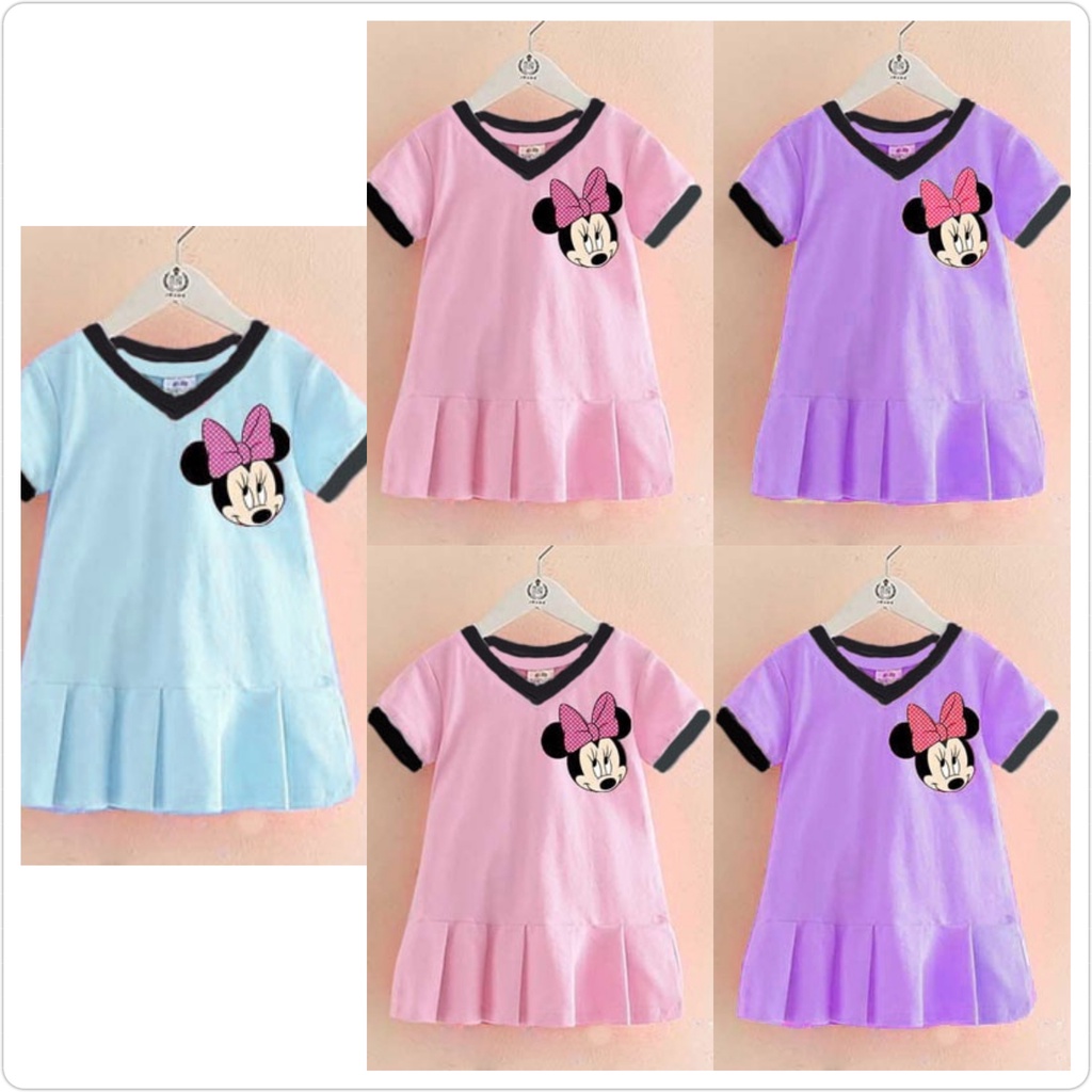 DRESS KIDS PINK MINIE Dress anak REMAJA usia 7-10tahun daster anak sehari hari / gaun anak lucu lq dress ABG tanggung