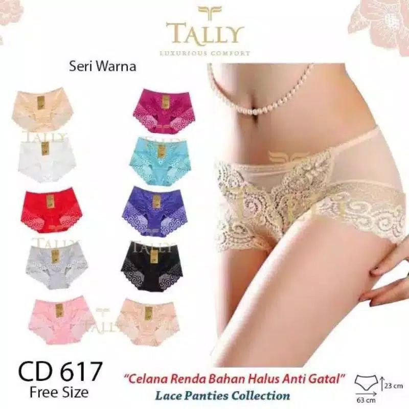 TALLY Cd Wanita Renda Brokat Lembut 617 Lace Panties Collection Original