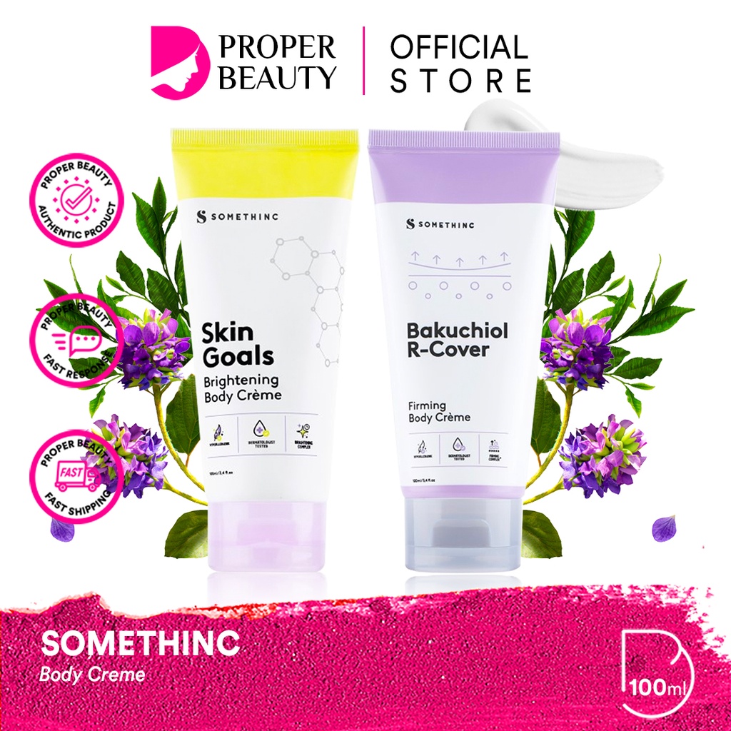 SOMETHINC Body Creme Indonesia / Skin Goals Brightening Bakuchiol R-Cover Firming / Body Care Skincare Make Up Cleanser Essence Toner Serum Eye Cream Gel Sunscreen Mask Lotion Oil Bust / Cushion Loose Powder Lipstick Lip Tint Gloss Sugar Wax / Paket Set