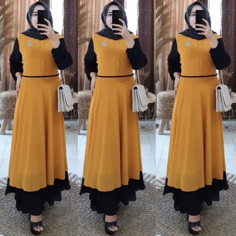 Gamis Malaysia ANDRIA MAXY Bahan Ceruty  LD 108