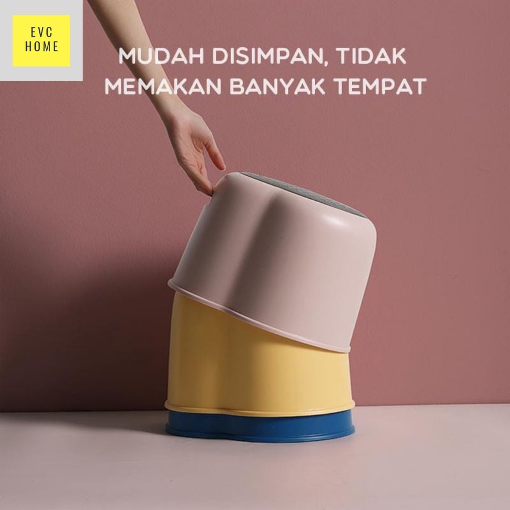 EVCHOME Kursi Plastik Kecil / Kursi Anak / Bangku Multifungsi Anti Pecah Plastik Stool Dingklik 2 Warna