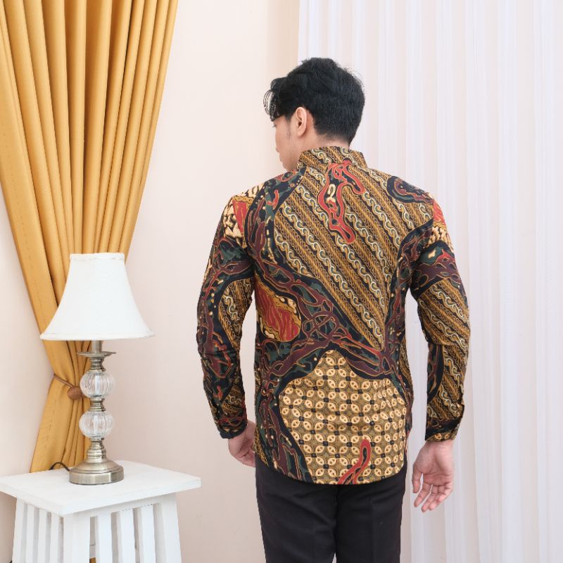 Batik Pria Lengan Panjang Furing Batik Alisan Prabuseno Katun Premium Terbaru Original MTF12