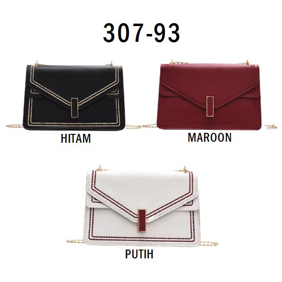 LDS 307-93 Tas Fashion Wanita Tas Selempang Tali rantai Kualitas Import Tas Wanita Murah