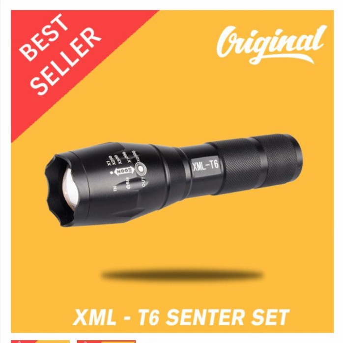 PAKET SENTER T6 LED E17 LED Tactical XML - T6 8000 Lumens (COD)