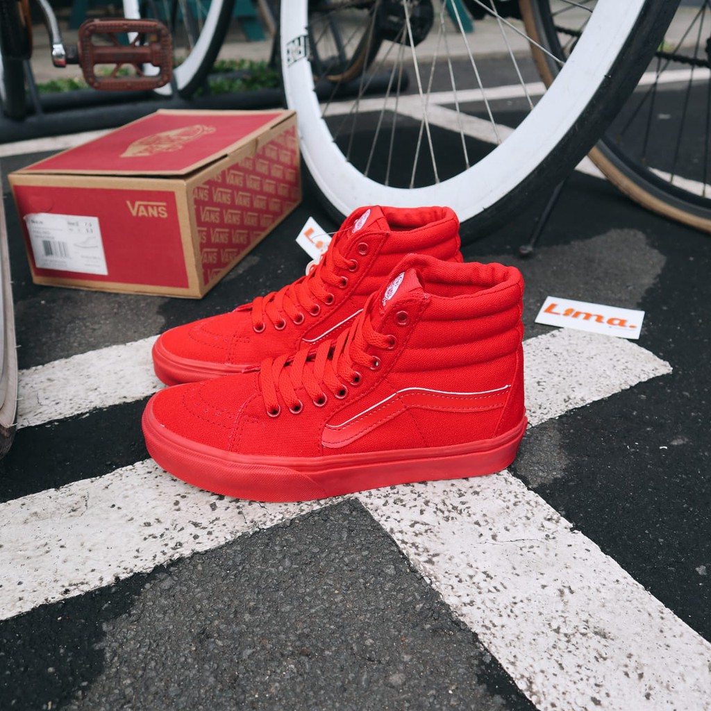 ( BISA COD ) SEPATU SK8 HI FULL RED