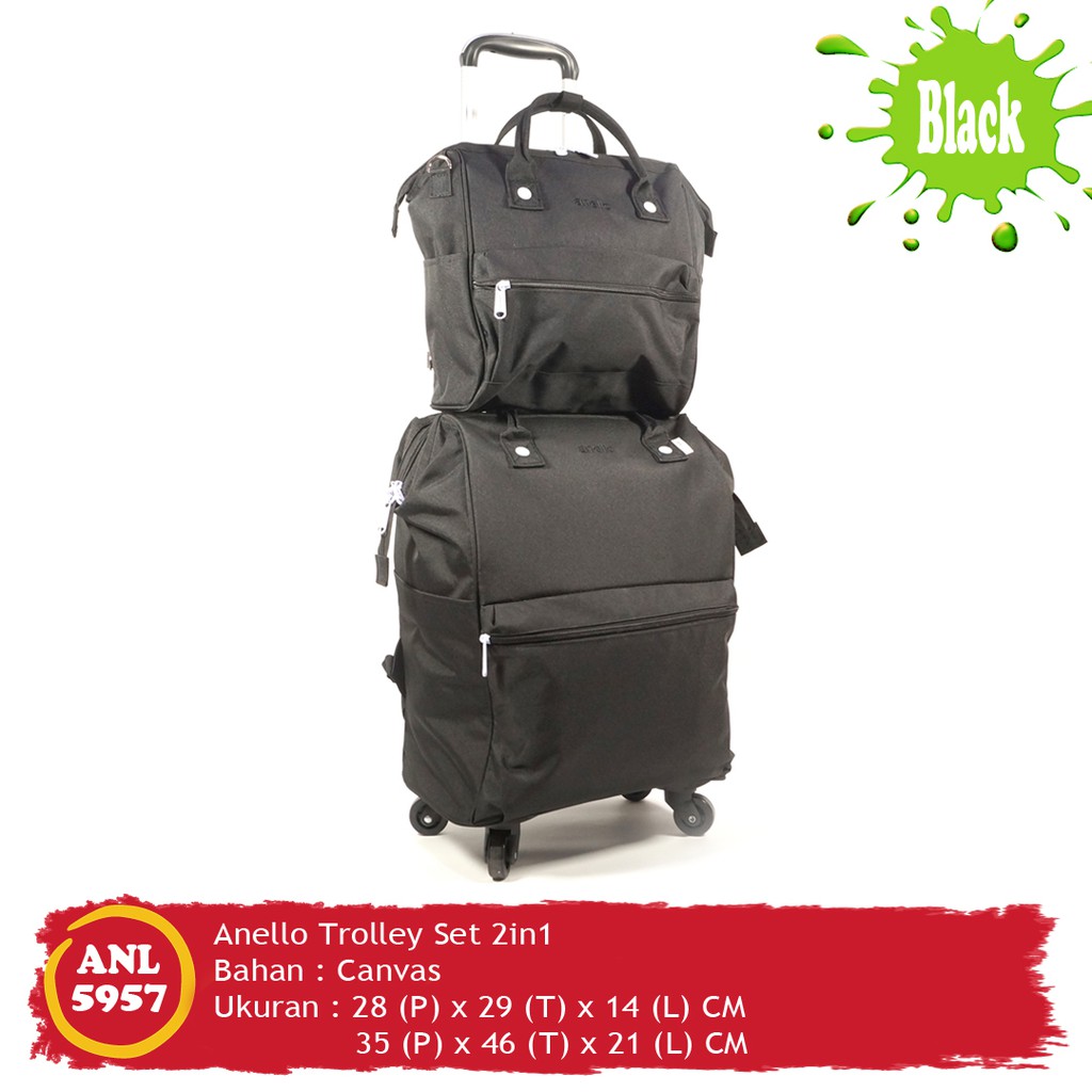 Anello - Tas Travel - 2in1 Ransel/Backpack Trolley Set - ANL-5957