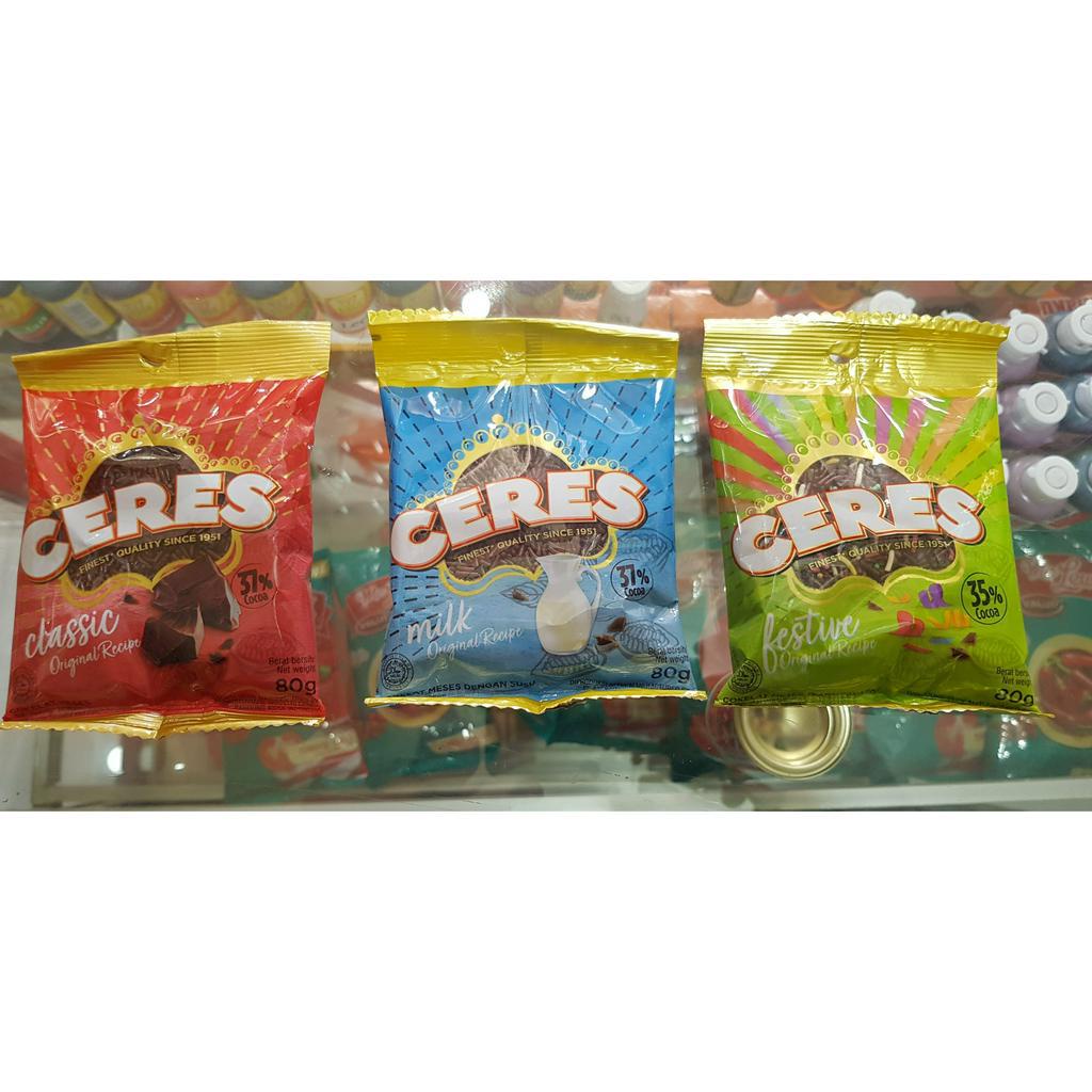 

MESES CERES CLASIC ; MILK ; FESTIVE PER SACHET 80gr