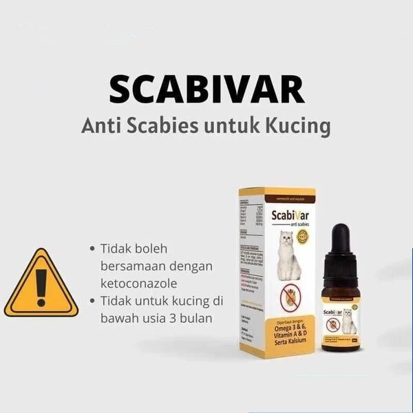 ScabiVar Obat Kutu Scabies Kudis Kulit Gatal Kucing Kelinci Anjing dll