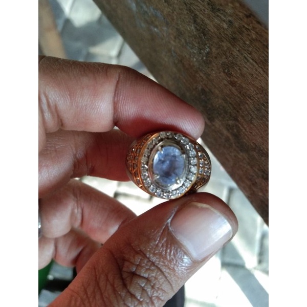 Cincin Permata Blue Saphire Ceylon
