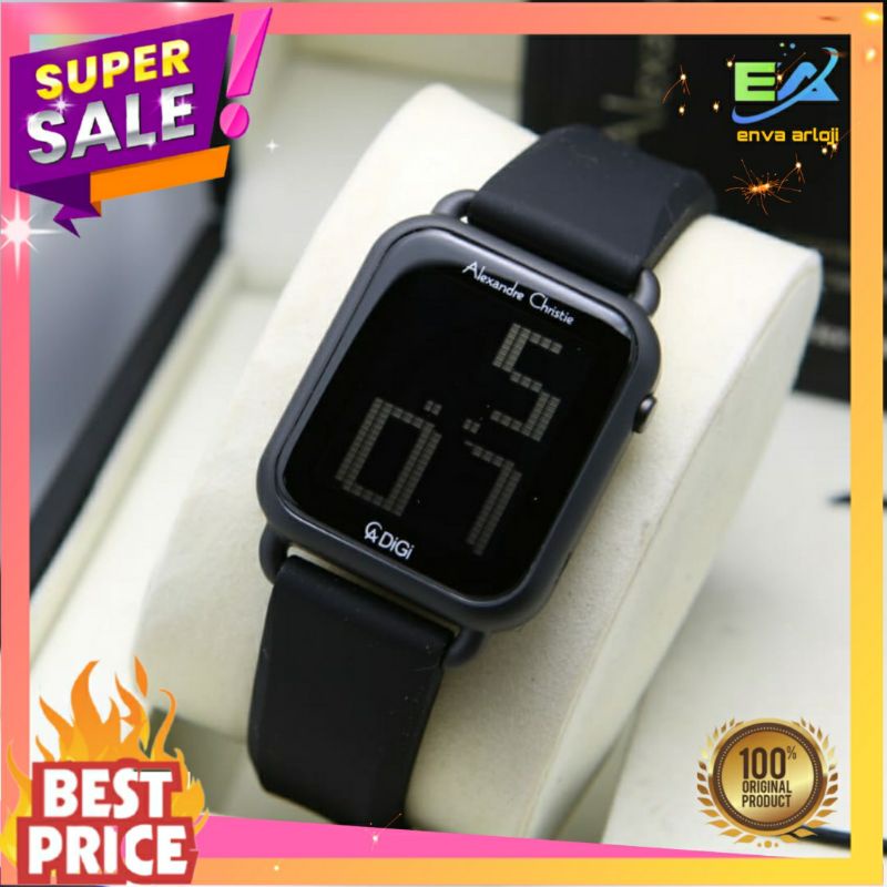JAM ALEXANDER CHRISTIE WANITA ORIGINAL AC 9332 TERBARU MURAH ORI DIGITAL RUBBER GARANSI RESMI