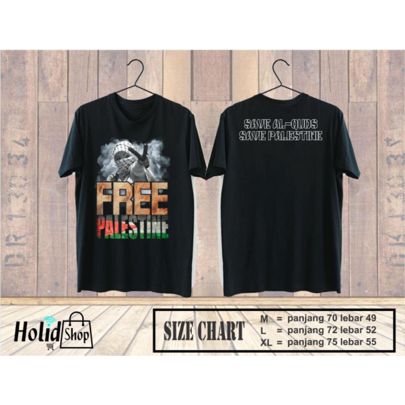 Kaos Distro Islam Premium Terbaru Free Palestina Lengan Pendek Kualitas Bahan Katun Combed 24s Mall