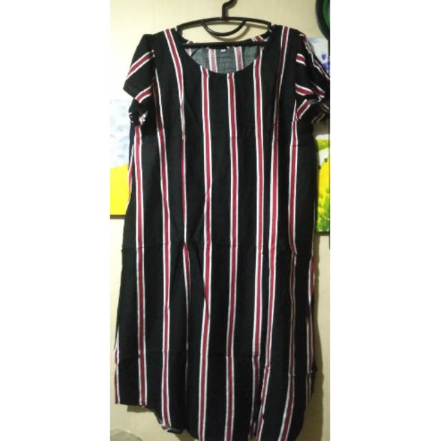 Dress Maxi Motif Garis Murah // Daster Motif Garis Kekinian