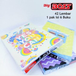 Buku Tulis Boxy Big Boss 42 Lembar 1 Pack Isi 6 Buku