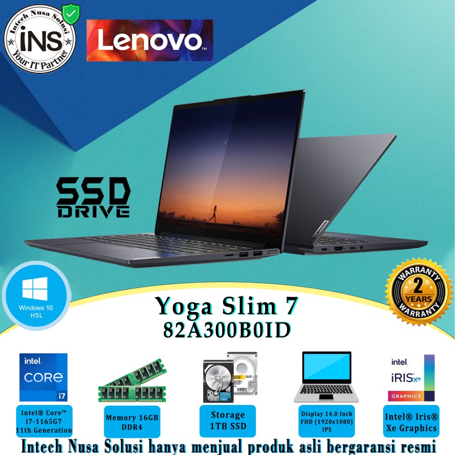 Lenovo Yoga Slim 7 14ITL05 B0ID i7-1165G7 16GB 1TB SSD WIN10HSL OHS 19 2YR