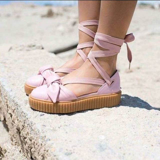 rihanna bow creeper sandal