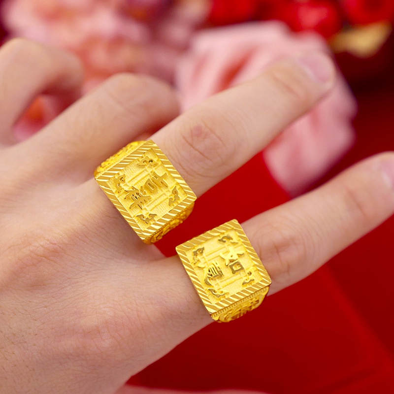 Cincin Emas Asli Kadar 375 Model Terbuka Tanpa Warna Gaya Korea Untuk Pria