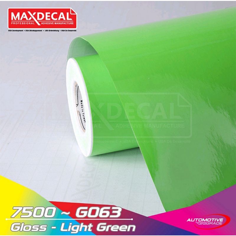 Sticker Stiker Skotlet Maxdecal Max Decal Light Green Hijau Muda Glossy 7500 G063