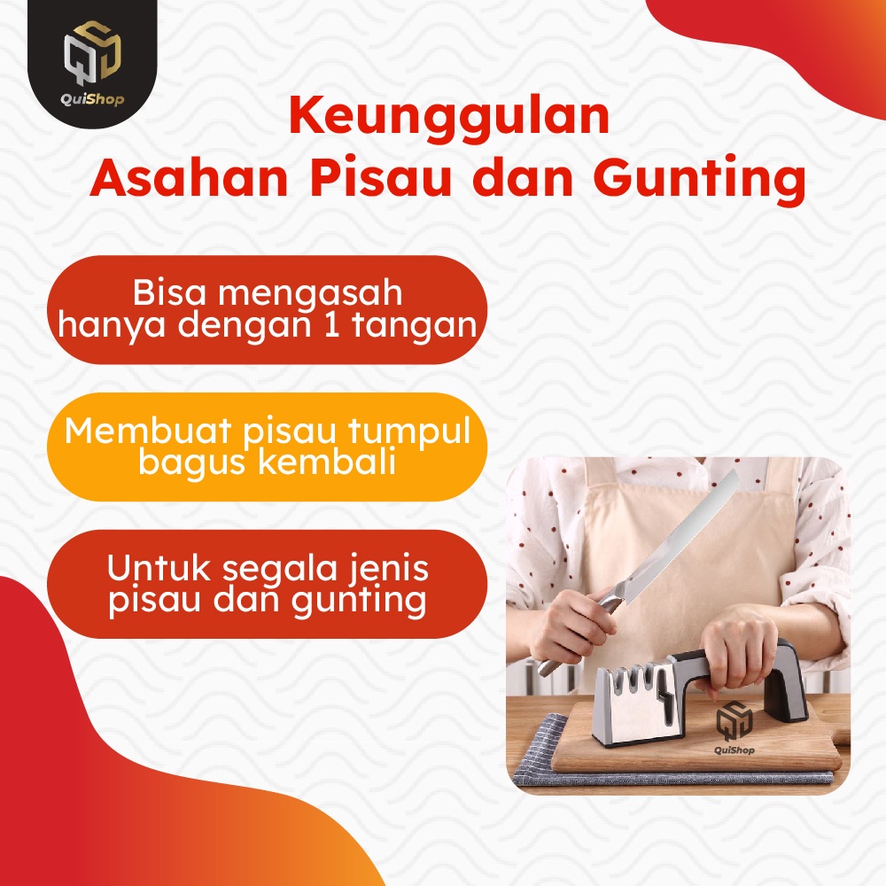 Asahan Pisau Gunting Golok Knife Quick Sharpener Keramik Stainless Peralatan Dapur Premium Termurah Berkualitas