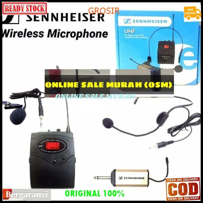 G53 Sennheiser Mic Wireless cas Single UHF headset bando senheiser baterai charger mik wireles pro karaoke mikrophone microphone casan audio sound vokal vocal professional panggung dj studio senheizer G53   BISA DIGUNAKAN SEGALA JENIS AUDIO SOUND  SINGLE.