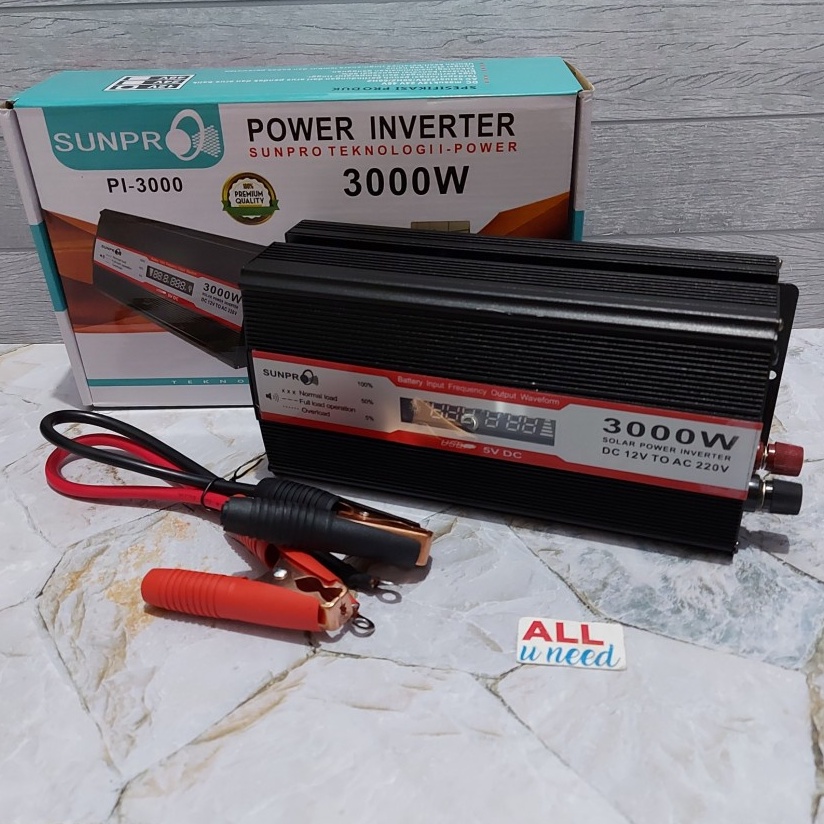 COD POWER INVERTER SUNPRO LED 3000W PI-3000 DC 12V TO AC 220V