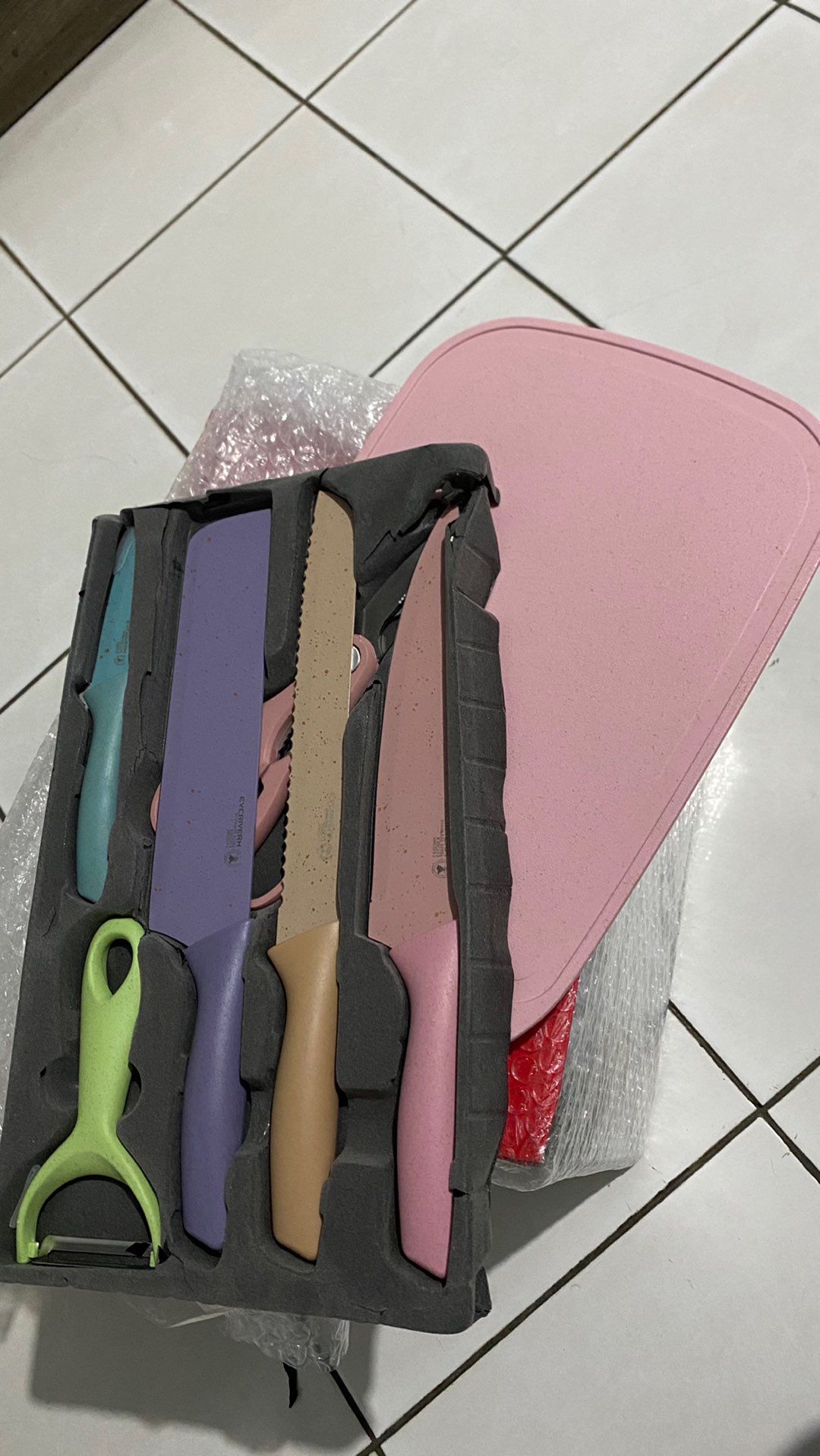 Luna Knife Set Chopping Board Pisau Dapur Set Talenan