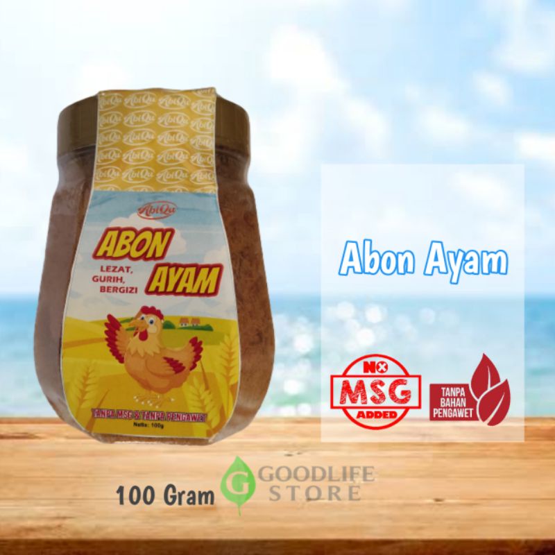 

Abon Ayam Abiqu Abon MPASI Bayi Kemasan Botol 100 gram Non MSG