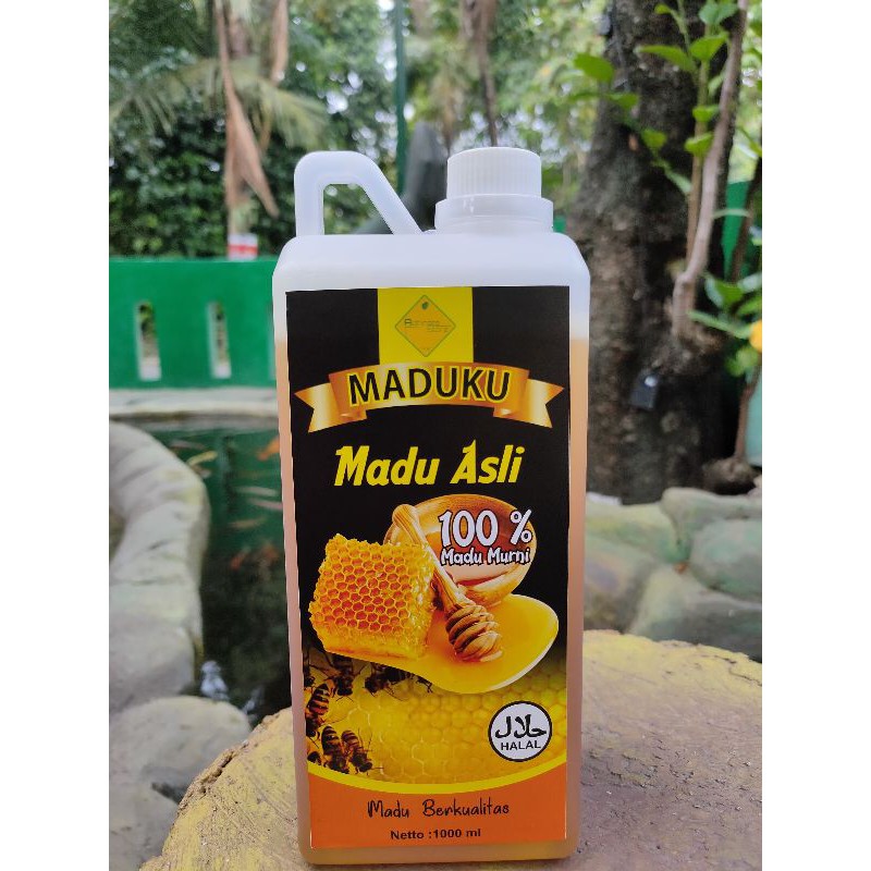 

Madu Murni Asli iso 1000 ml berate bersih 1350 gram