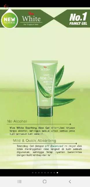 Viva white soothing aloe vera gel 80 gr