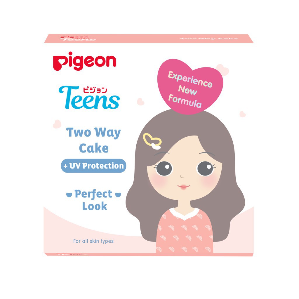 [ORANGE TWC] PIGEON Teens Two Way Cake + UV Protection Perfect Look Bedak Padat Remaja - 14gr