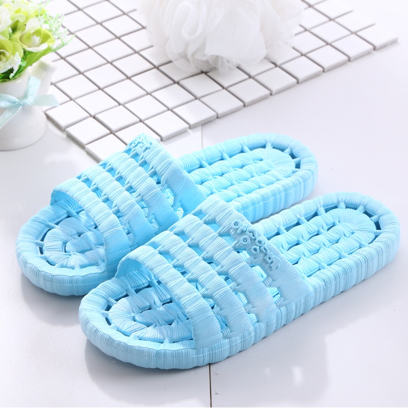 Sandal Kamar Mandi Wanita Bocor Non-Slip Mandi Indoor Empat Musim Rumah Pria Sandal Rumah Plastik Be