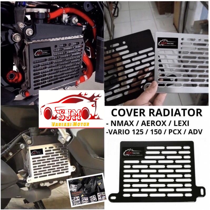 COVER TUTUP RADIATOR NMAX-PCX-ADV-VARIO 150-VARIO 125-LEXI-AEROX-PCX 150-PCX 160-ADV 150-ADV 160 NMAX NEW NMAX OLD AEROX NEW AEROX OLD COVER TUTUP RADAITOR AKAI RACING