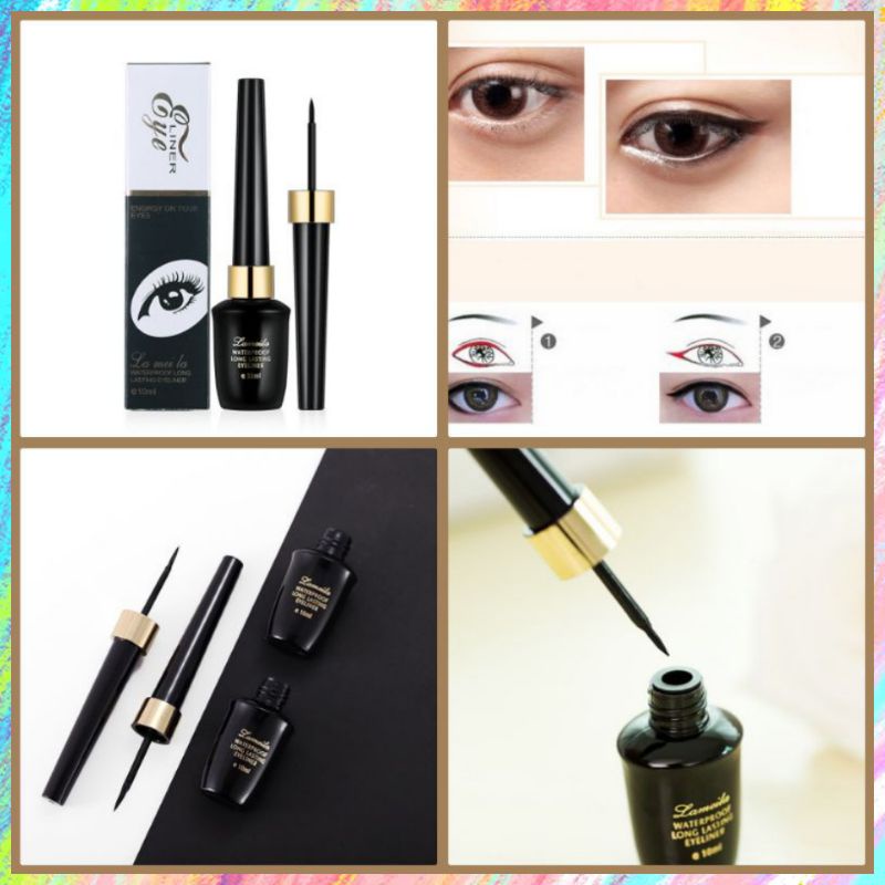 Eyeliner Lameila Waterproof Black Classy Long Lasting Eyeliner Kosmetik Penggaris Mata Tahan Air Keringat Original 10ml