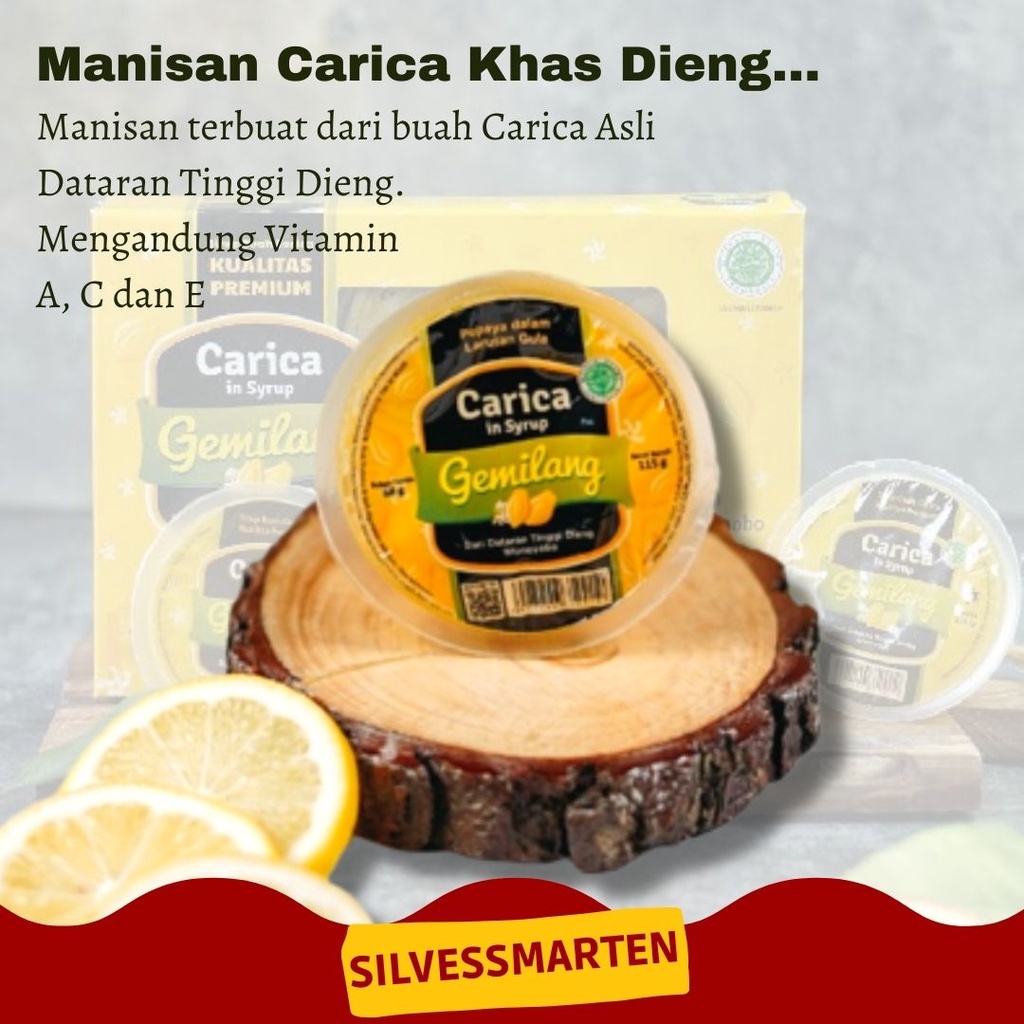 FLASH SALE HAMPERS LEBARAN silvessmarten ✅ Carica Gemilang Khas Dieng Mengandung Vitamin A, C dan E / Isi 12 cup - Manisan Buah Carica Khas Dieng tumbuh di ketinggian sekitar 1500-3000m dari permukaan laut | Manfaat melancarkan pencernaan #TERLARIS