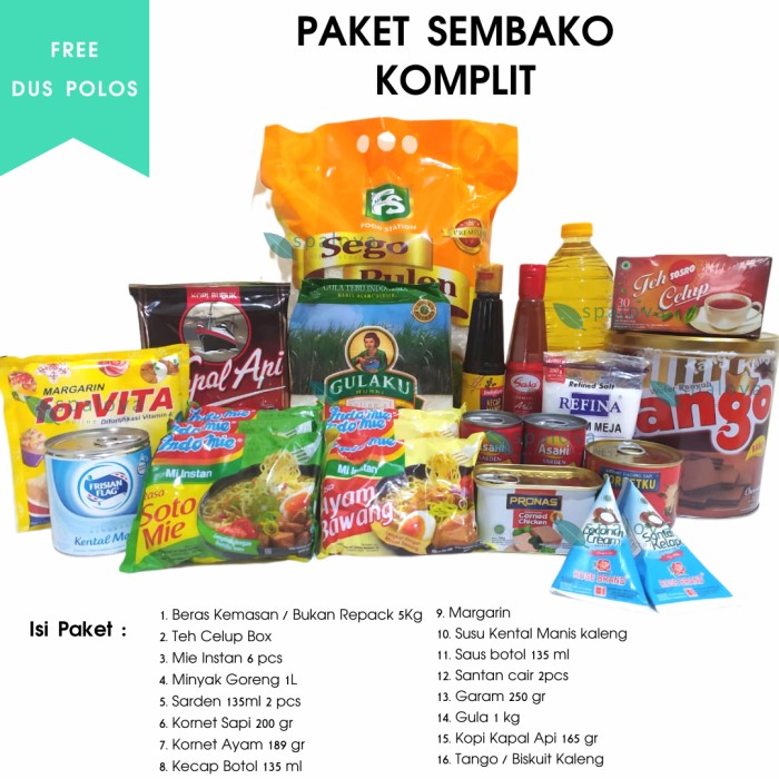 Segera Lengkapi Koleksi Paket Sembako Komplit