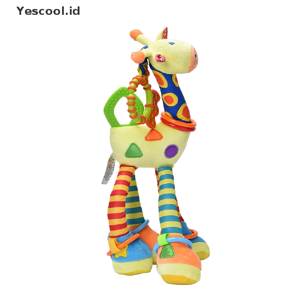 (Yescool) Mainan Rattle Genggam Bentuk Jerapah Bahan Lembut Untuk Bayi