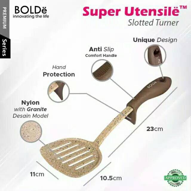 BOLDE super utensil slotted Turner - Sutil - sodet - spatula lubang