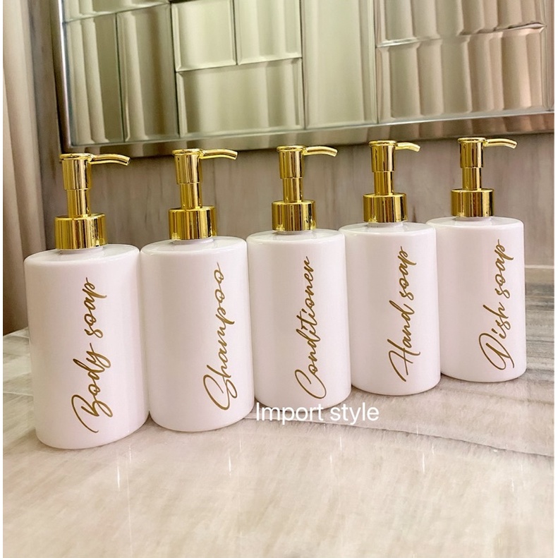 botol putih Exclusive 250ml . aesthetic bottle minimalist refill organizer tempat sabun cair pump estetik