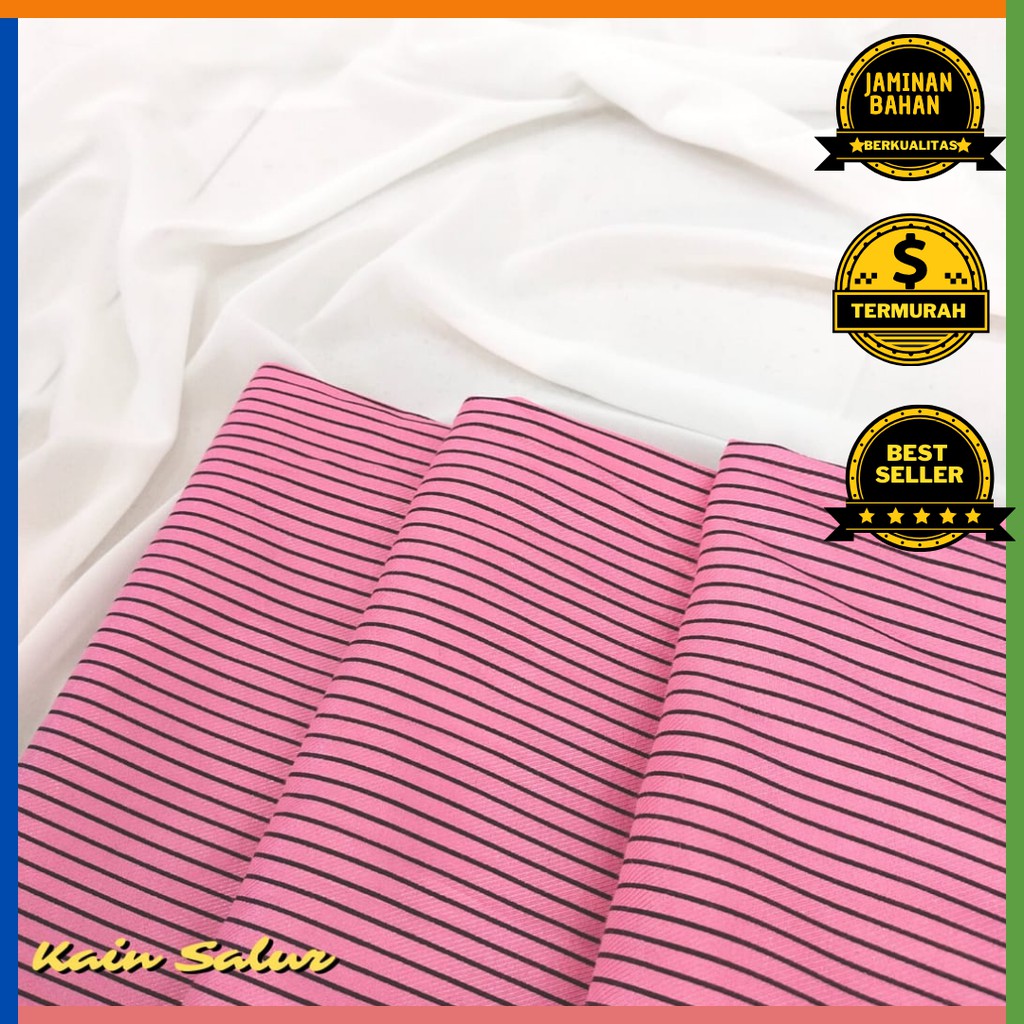 Kain Memora Kain Katun Salur Glossy Bahan Glossy dan Tebal Lebar 150 cm Murah Banget