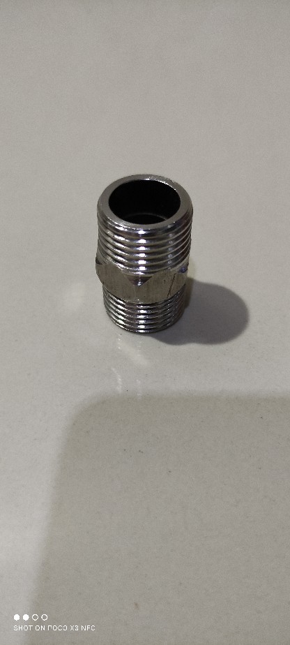 Double Naple Bahan Stainless Drat 1/2 Inc X 1/2 Inc Sambungan Pipa