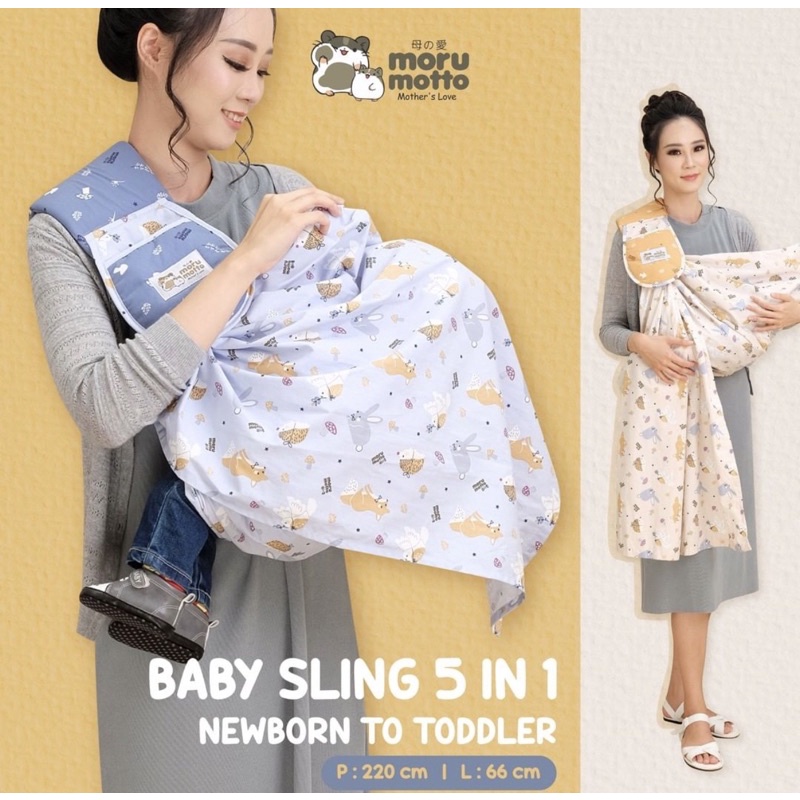 Morumotto Baby SLing Newborn To Toddler 5in1 Bambee Series MMG4007 - Gendongan bayi /Gendongan samping