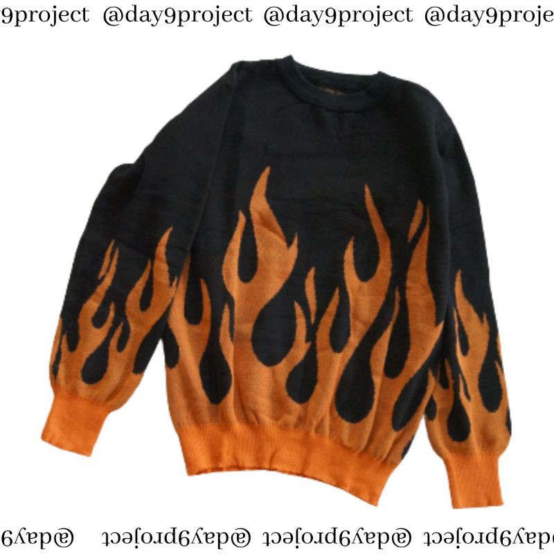 Orange Flame Knitted // Vintage sweater // Aesthetic sweater